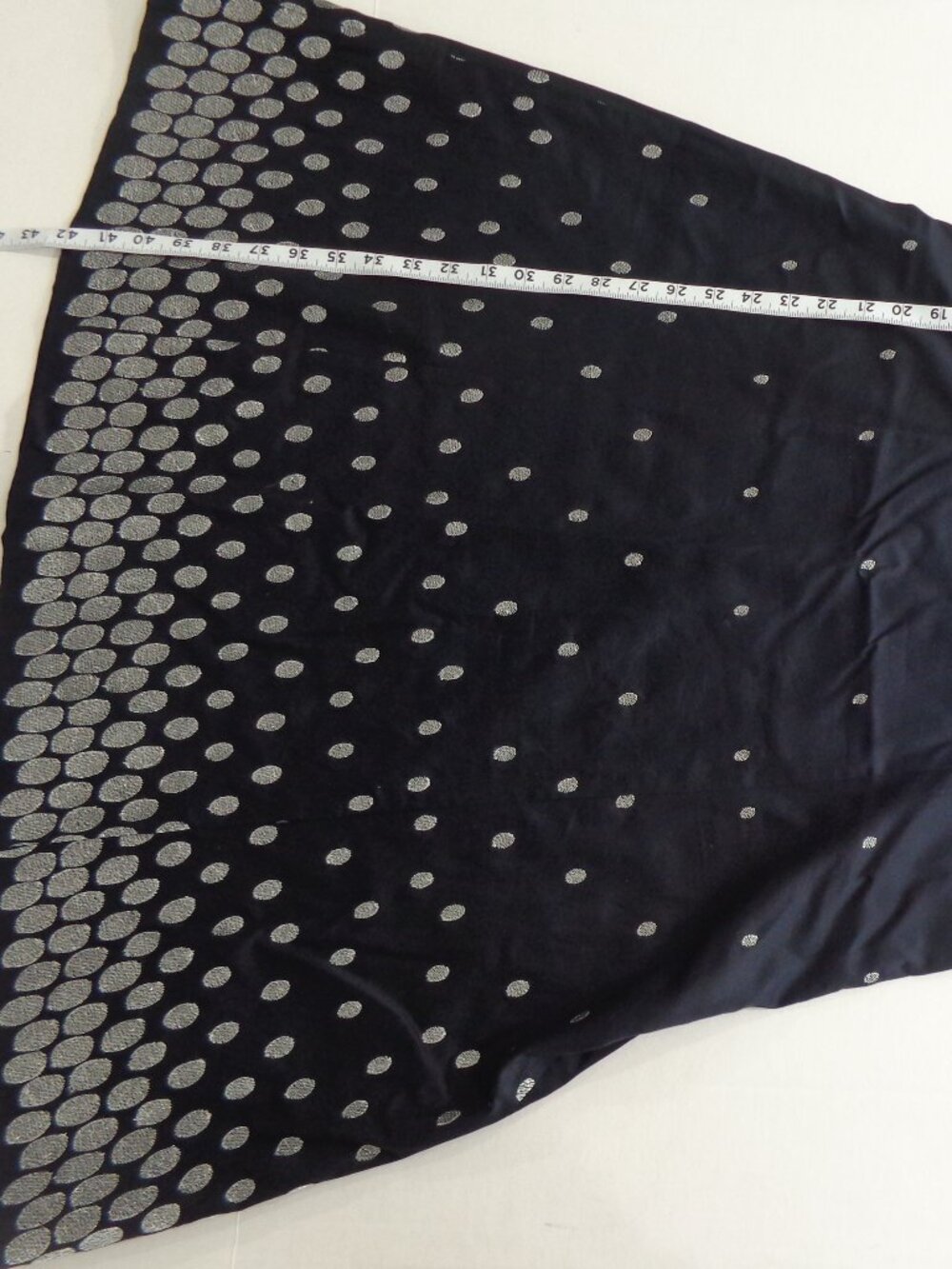 Ann Taylor Knee-length Spaghetti-strap Navy Silver Polka Dot Cotton Dress Sz 14 - Picture 6 of 7